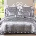 Châu âu satin giường trải giường váy bốn bộ bộ giường cotton cotton jacquard quilt bộ 4 bộ 1.8m2 mét bộ đồ giường