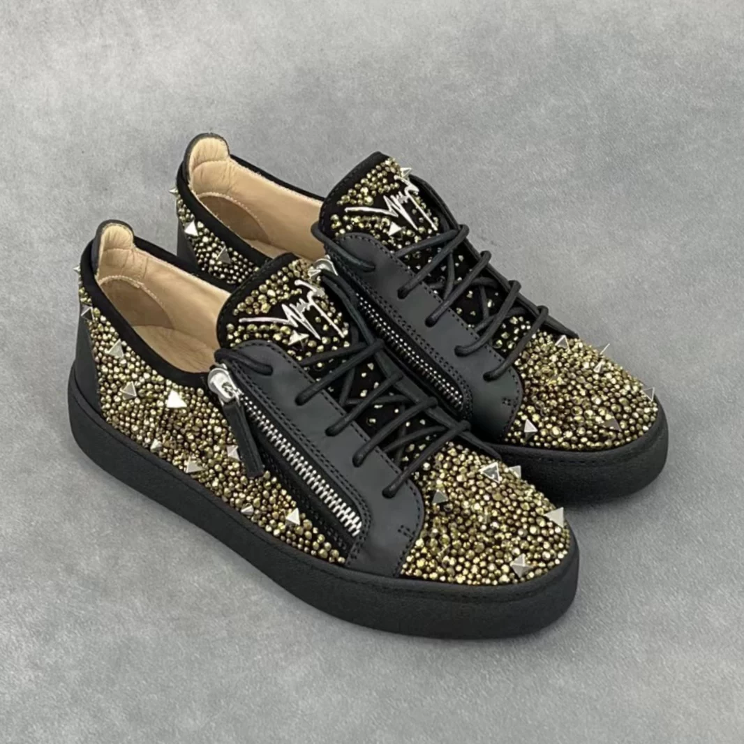 Европейская прямая почта GiUSEPPE ZANOTTI GZ/Josepezano инкрустированная диамантами заклепка повседневная мужская обувь