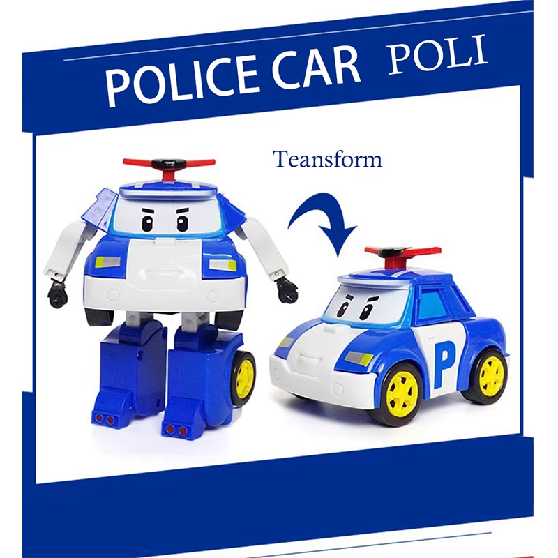 Набор из 6 штук Poli Car для детей Робот-трансформер Vehicle Carto