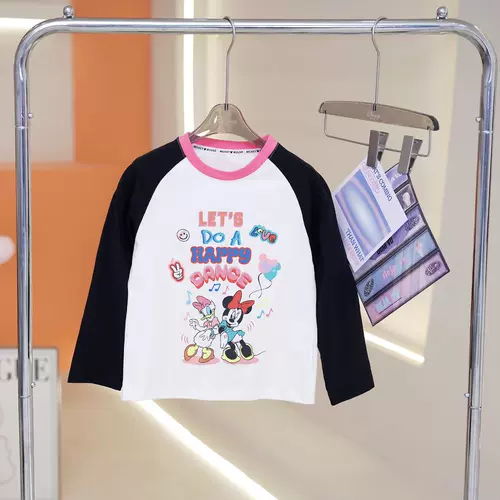 Disney/迪士尼 Осенняя милая детская футболка, в западном стиле