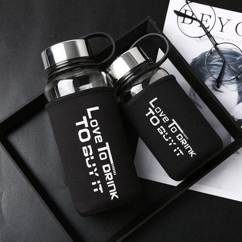 Вместительный и большой стеклянный брендовый взрывобезопасный комплект подходит для мужчин и женщин, термос, мундштук, защита при падении