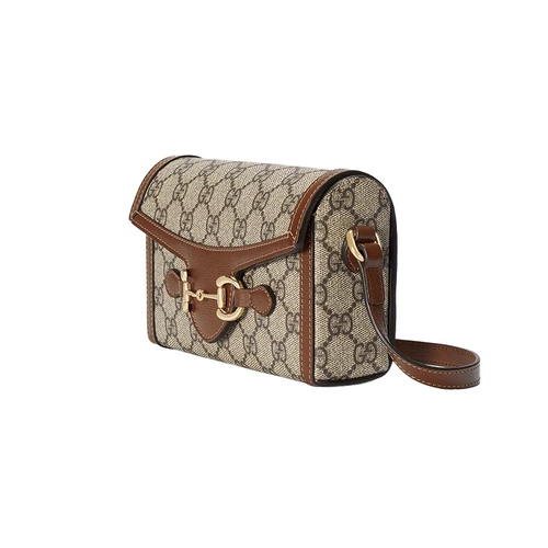 【Официальный глобальный торговый магазин】 Gucci Gucci Женская сумка Horsebit 1955 Double G Сумка для поперечного тела по одному плечу