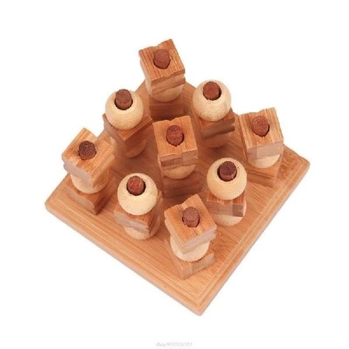 Мини -титская деревянная головоломка для детей современный 3D xoxo