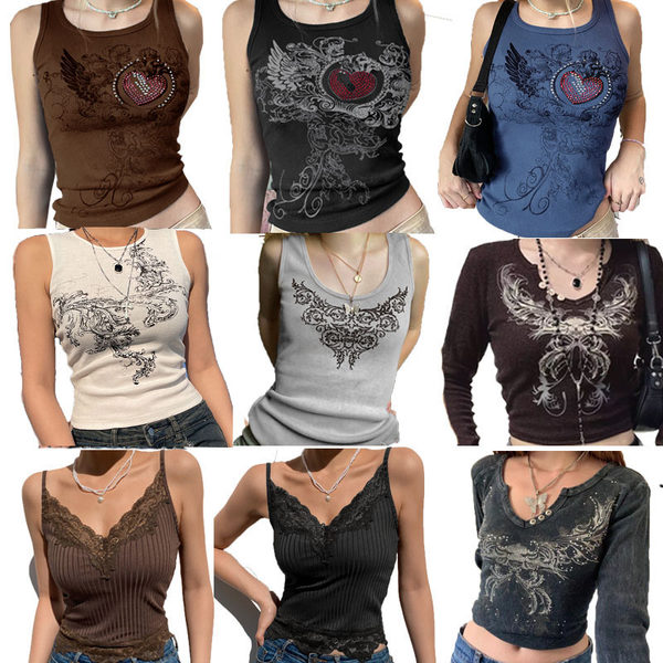 2022 Vintage Clothers Y2K Corset Top Top Women Cyber ​​Baby Te