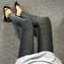 Quần legging lụa sáng màu hè nữ mới size lớn eo cao màu bạc chân lụa Quần mỏng mặc chín điểm quần mỏng bó sát - Quần tây thường Quần tây thường