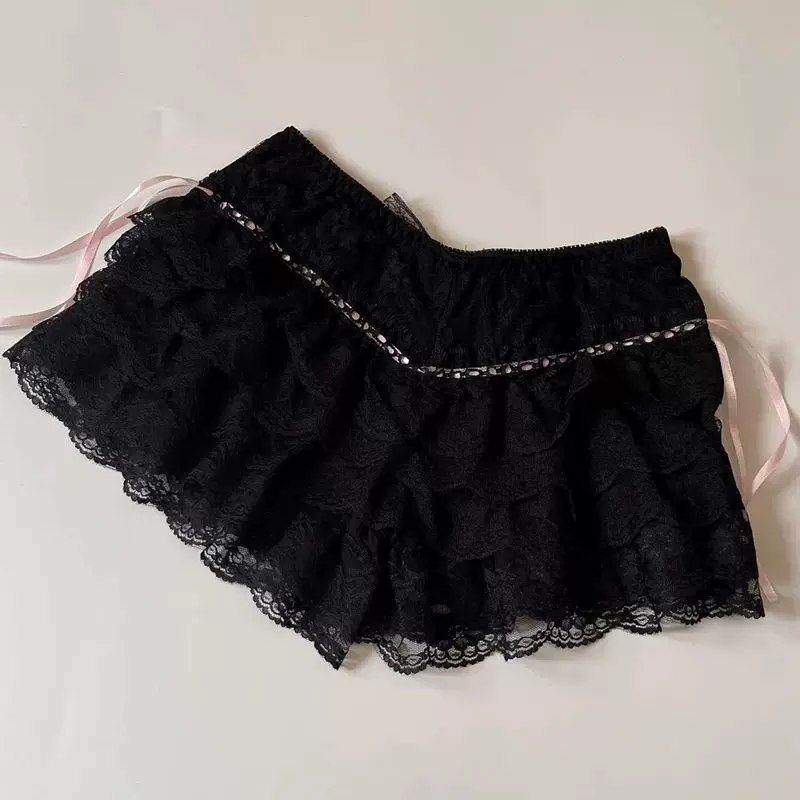 Коттеджная кокетка Y2K 00s винтажные шорты для женщин, милое кружево LACE TR