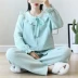 Quần áo tháng xuân và mùa thu cotton sau sinh cho bà bầu cho con bú Bộ đồ ngủ mùa thu và mùa đông cho bà bầu ăn mặc quần áo nhà mang thai - Giải trí mặc / Mum mặc bộ đồ bầu mặc nhà thu đông Giải trí mặc / Mum mặc