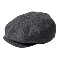 JANGOUL Newsboy Caps News Fashion Men Wool Blend Flat Cap 8