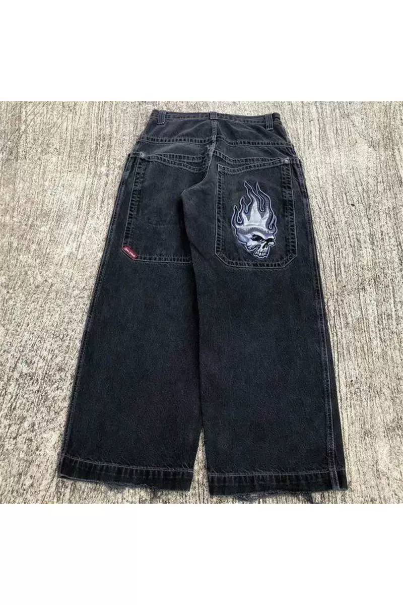Широкие джинсы (JNCO) Y2K хип‑хоп с мультяшным принтом, винтажный уличный стиль