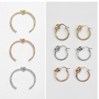 Hàn Quốc thời trang mới đơn giản tính khí tối giản kim loại gió thắt nút vòng đeo tay cấu trúc bông tai vòng tai không phai vòng cẩm thạch bọc vàng