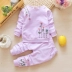 Bé gái 2 bé mùa xuân và mùa thu dài tay hai mảnh set đồ 1-3 tuổi cho bé mặc áo len bé gái cotton