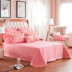 Khăn trải giường bằng vải cotton mới Lớn trải giường bằng vải bông màu đỏ lớn Đồ dùng đám cưới màu hoang dã 1,5m1,8m2 phổ quát drap giường hàn quốc Trải giường