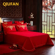 Khăn trải giường bằng vải cotton mới Lớn trải giường bằng vải bông màu đỏ lớn Đồ dùng đám cưới màu hoang dã 1,5m1,8m2 phổ quát