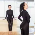 Sexy Xiêm Mở Vú Đen Silk Jumpsuit của Phụ Nữ Couple Sexy Bên Trong Quần Áo Cô Gái Quan Điểm Dây Kéo Jumpsuit