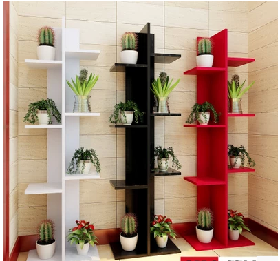 客厅花架现代简约多层板式花架卧室阳台墙角多层花架