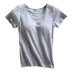 Yoga nhà dịch vụ đồ ngủ tops của phụ nữ bông vành đai ngực pad ngắn tay T-Shirt nửa tay áo ngực cup một đáy mùa hè