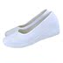 Làm đẹp giày nêm trắng tăng thoải mái y tá giày vải trắng giày giày y tá từ trắng nêm vải Plimsolls