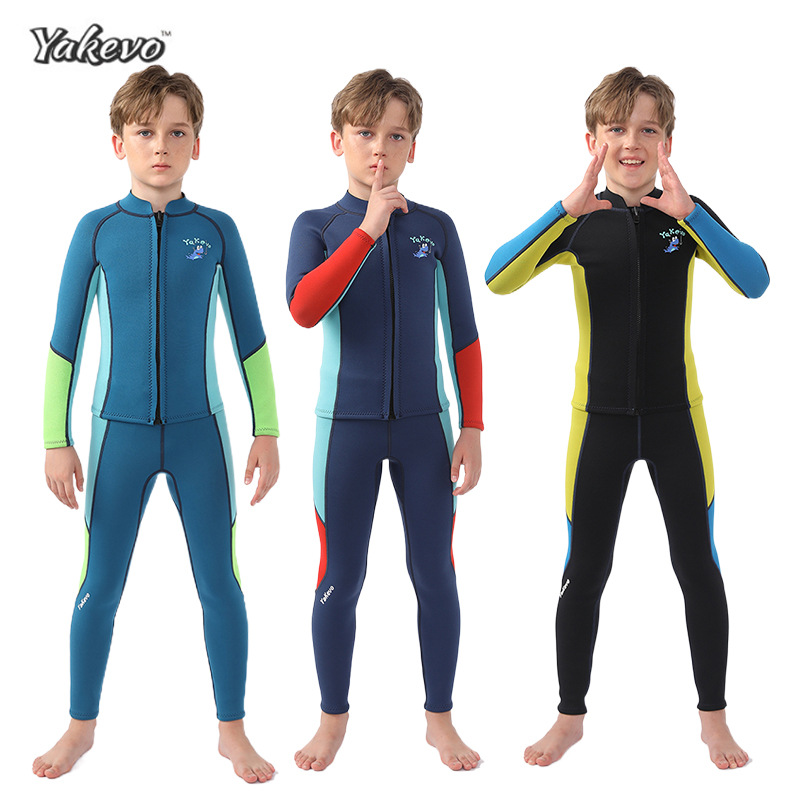 Children's Warm Swimsuit Boys and Girls Split Diving Suit Long-sleeved Trousers Thickened Cold-proof Swimming Surfsuit for Children