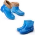 Mùa thu và mùa đông ấm áp đôi giày mưa nữ ống mưa bốn mùa ống ngắn chống thấm nước chống trượt bếp làm việc bằng nhựa nhung giày giày ủng đi mưa Rainshoes