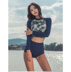 Hàn quốc lướt nổi lặn phù hợp với dài tay kem chống nắng quần áo T-Shirt chia bikini sứa bãi biển áo tắm đồ bơi 2 mảnh cạp cao Bộ đồ bơi hai mảnh