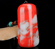 Пресс-папье для бумаги 鸡血石手把件 天然鸡血玉原石把玩件玉石镇尺和田玉手把件把玩件