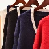 Mùa thu và mùa đông đan áo khoác cardigan 2018chic gió Hàn Quốc phiên bản của hoang dã V-Cổ cao đẳng gió màu phù hợp với áo len bên ngoài áo len tăm dài tay Cardigan