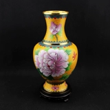 10 -дюймовая подлинная старая пекинская джингтай синее украшение цветочной бутылки Характерная мастерство медная шина шелковая эмаль