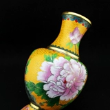 10 -дюймовая подлинная старая пекинская джингтай синее украшение цветочной бутылки Характерная мастерство медная шина шелковая эмаль