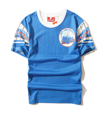 2016春夏新款拼色原宿风纽约 yankee 短袖t恤 西海岸5221
