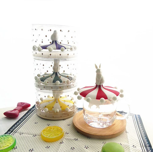 [Ежедневные специальные предложения] Франкфранк мультфильм Circini Circle Circus Drive Beads Beads Beads Animal Silicone Cup Covered Packaging