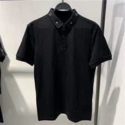 Mùa hè thủy triều nam thương hiệu cotton ngắn tay áo thun Polo thời trang in đen thêu ve áo POLO - Polo