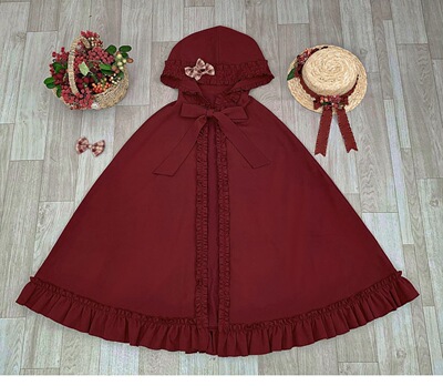 taobao agent Little Red Riding Hood, trench coat, headband, retro apron, Lolita style