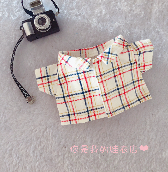 Red And Blue Plaidgoods in stock 20cm bjd  Floral Shirt Star Doll doll Design and color shirt