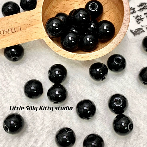 Базовое черное стеклянное украшение-шарик, высококачественные бусины, аксессуар, аксессуары