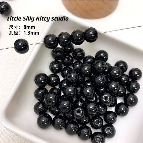 Базовое черное стеклянное украшение-шарик, высококачественные бусины, аксессуар, аксессуары