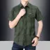 Jeep Shield Summer Business Casual Kẻ sọc ngắn tay áo sơ mi Thanh niên nam Cotton Loose Quần áo bảo hộ lao động Áo mỏng - Áo