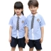 Trẻ em đồng phục học sinh phù hợp với sinh viên bông hiệu suất tùy chỉnh quần áo mẫu giáo quần áo mùa hè ngắn tay Anh phong cách dịch vụ đẳng cấp đồng phục trường học Đồng phục trường học / tùy chỉnh thực hiện