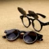 Kính râm gọng tròn retro kính đôi nam nữ sử dụng kính râm ngoài kính râm cho nam và nữ kính râm