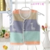 Bé vest mùa xuân và mùa hè phần mỏng chàng trai và cô gái nhỏ vest cardigan bé trẻ em cotton hai lớp gạc vest áo thun bé trai Áo ghi lê