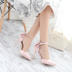 Mùa hè 2018 mới gợi cảm sandal stiletto nude phiên bản Hàn Quốc của từ hoang dã với giày cao gót nữ mũi nhọn dép nữ quai ngang Sandal