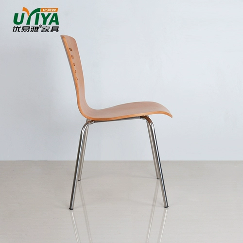 Высокоэнергетические деревянные изогнутые изогнутые изогнутые деревянные стул Современный простой простые ресторан