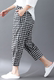 Văn học retro đàn hồi eo cotton linen kẻ sọc quần phụ nữ mùa hè lỏng kích thước lớn feet quần harem linen wide leg quần quần bò nữ Quần Harem
