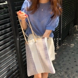 Плетеный шоппер, в корейском стиле