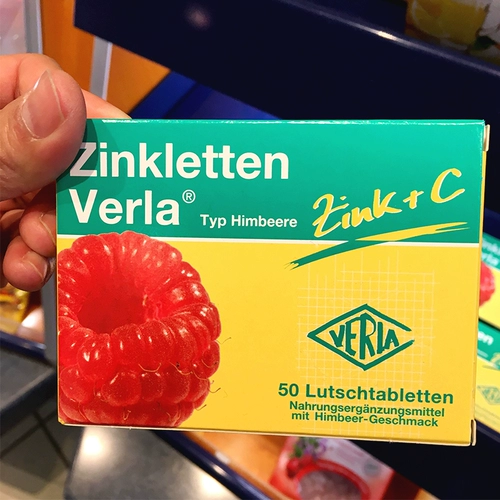 Немецкий местный младенец Verla и дочерние добавки Zinc+VC жевание таблетки для улучшения анорексии и таблетки из цинкового апельсинового малинового вкуса