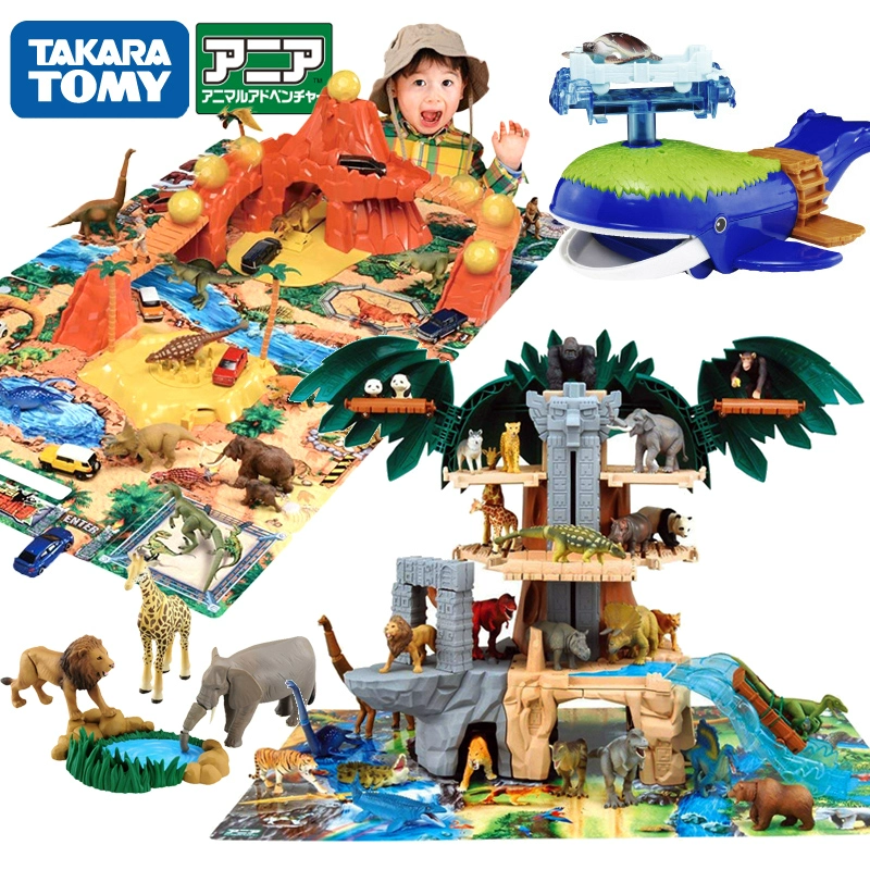 TAKARA TOMY Domeka mô phỏng vườn thú hoang dã cảnh khủng long phiêu lưu công viên đồ chơi mô hình có thể di chuyển - Đồ chơi gia đình