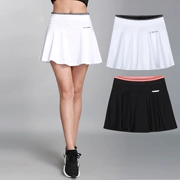 Váy thể thao cầu lông nữ giả hai mảnh chống mùa hè nhanh khô thoáng khí chạy thể dục tập thể dục nửa váy xếp li dài - Trang phục thể thao