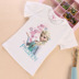 Mùa đông lãng mạn Trẻ em mặc mùa hè Cô gái tay áo ngắn Áo phông trẻ em cotton lớn Một nửa tay áo Top Aisha Quần áo công chúa - Áo thun ao thun be trai han quoc Áo thun