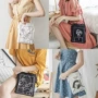 Ins 6 mẫu đơn giản. Hàn Quốc đơn giản một dây đeo túi nhỏ túi vải thông thường với túi điện thoại di động túi xách công sở nữ
