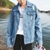 Áo khoác denim jacket nam phần mỏng Hàn Quốc phiên bản của xu hướng 2017 lỗ mới lỏng đẹp trai airwear sinh viên bf gió mùa xuân và mùa thu Áo khoác