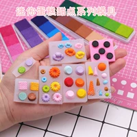 Ultra Light Clay Soft Ceramic Fondant Thực phẩm thu nhỏ Chơi tráng miệng Silicone Khuôn Mini Oreo tráng miệng Khuôn silicon - Tự làm khuôn nướng khuôn bánh flan